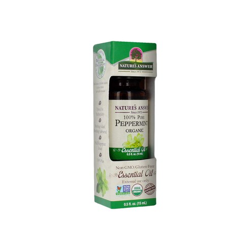 Nature''s Answer 100% 퓨어 페퍼민트 오가닉 에센셜 오일, 15ml, 1개