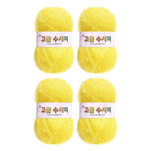 울클럽 별꽃수세미 DIY 고급수세미실 80g 4볼세트 + 동영상제공, 109노랑