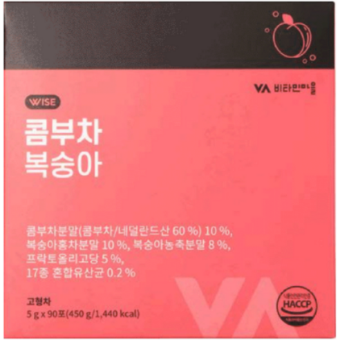 비타민마을 콤부차 복숭아맛 90p, 450g, 1개
