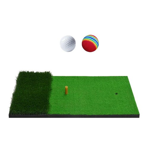휴대용 골프 타격 매트 정확도 고무 티 홀더가있는 주거용 타격 잔디 야외 골프 홈 아빠를위한 잔디 골프 타격, D 40X70cm, 고무 + 나일론
