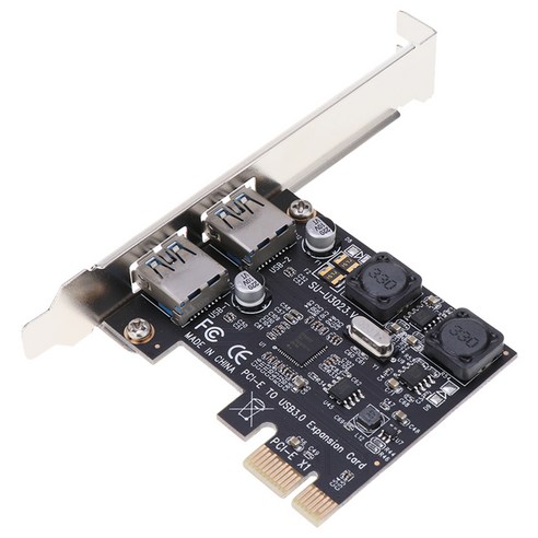 GHSHOP 노트북용 5Gbps PCI-E USB 3.0 어댑터 2포트 확장 카드, 설명, 설명, 플라스틱 금속