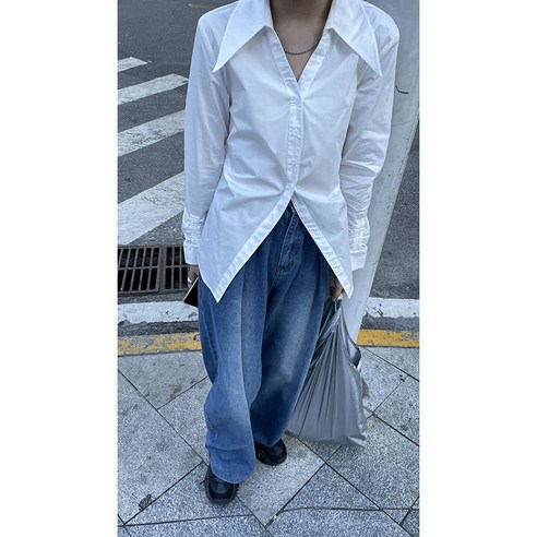 KORELAN 화이트 셔츠 여성 디자인 가을 긴팔 셔츠 이른 가을 상의 얇은 여성복 패션