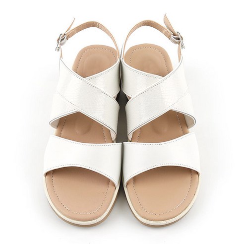 국내산 소가죽으로 제작된 편안하고 세련된 여성용 리프팅 컴포트 샌들