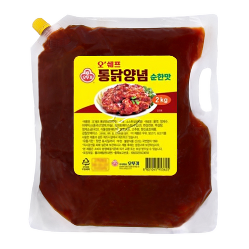 빠른 배송 오쉐프 통닭양념 순한맛 2kg 2개 (기프티콘 증정)