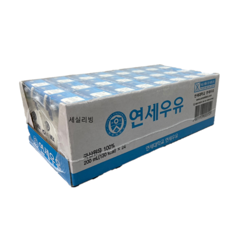 연세우유 멸균 흰우유, 200ml, 24개