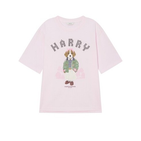 헤지스레이디스 [헤지스레이디][HARRY] 핑크 루즈핏 반팔 티셔츠(HSTS4B205P1)