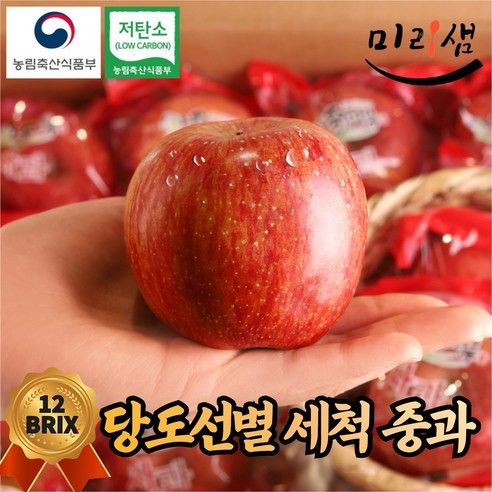 [꼬마 아닌 중과] 미리샘 12brix 당도선별 세척사과 경북, 1개, 3kg