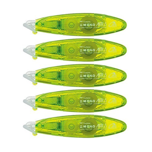 톰보 모노에어5 펜타입 수정테이프 5mm x 6m, CT-PAX5C60(라임), 5개