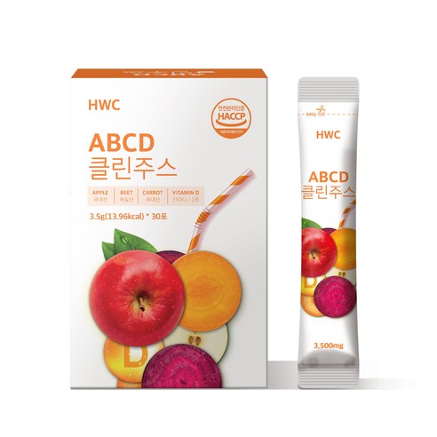 HWC ABCD 클린주스 비트 당근 사과 비타민D, 30포, 3.5g, 1개