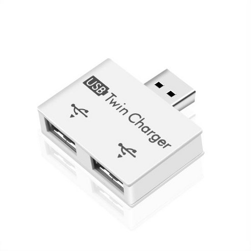 USB허브 USB 2.0 남성-트윈 충전기 듀얼 2 포트 분배기 허브 어댑터 변환기 노트북 PC 용 와이어 플매트 카펫 러그 충전, [01] white