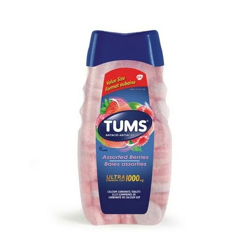 텀스 tums 1+1 1000mg 고용량 임산부 소화제 속쓰림 캐나다 내수용, 과일맛, 2개, 160정