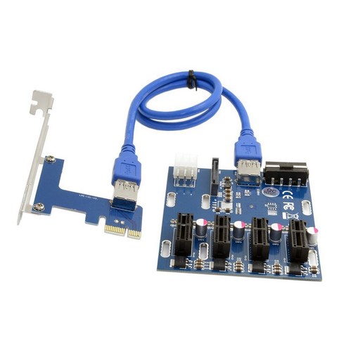 Retemporel 추가 카드 PCIe 1 ~ 4 PCI Express 라이저 Mini ITX-외부 PCI-E 슬롯 어댑터 포트 멀티플라이어, 1개