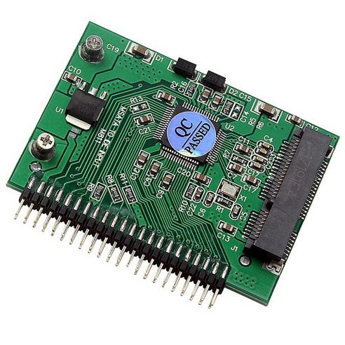 MSATA PCI E - 2.5인치 44핀 IDE 어댑터 컨버터 보드 모듈 5V., 57x47x7mm, 녹색, 설명