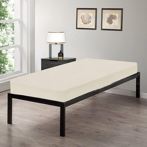 11AMJGilbins 침대 사이즈 76.2 x 190.5cm(30 75인치) 매트리스 커버 면으로 제작 캠프 이층 침대/RV/게스트 침대에 적합 블루, 상아