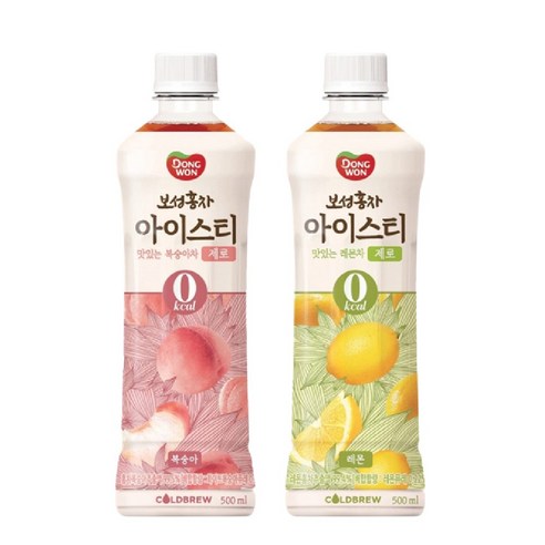 동원 보성홍차 아이스티 제로 칼로리 복숭아 레몬 500ml 12개