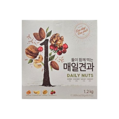 둘이함께 먹는 매일견과 하루견과 20g x 60봉 트레이더스