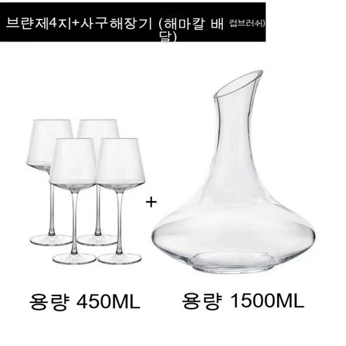 스노우드림 크리스탈 글라스 위스키잔 양주잔 사각 550ml 술잔 세트, 옵션4