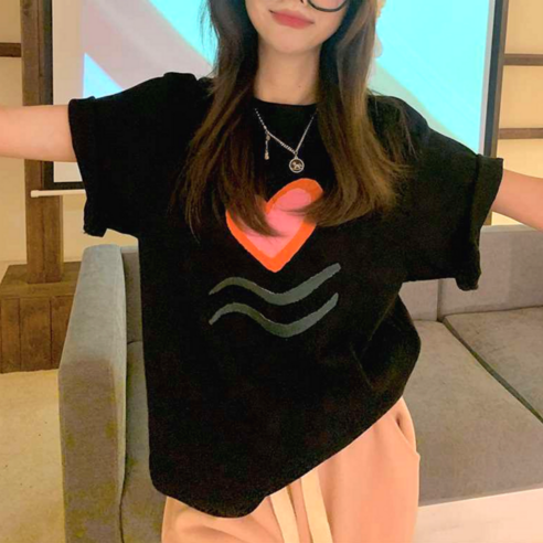 편안하고 스타일리시한 여름용 헤이싱크 여성용 면 티셔츠