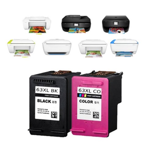HP 잉크 2130 호환 데스크젯 2132, 1개입, HP63XL 검정색