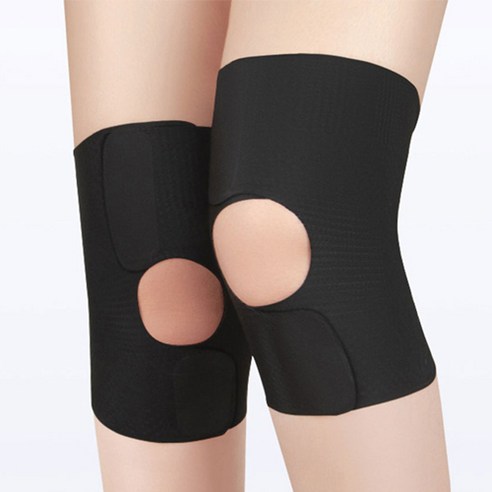 스킨핏 압박 벨크로 무릎 보호대 아대 얇은 밴드 러닝 헬스, 2개, 블랙 M