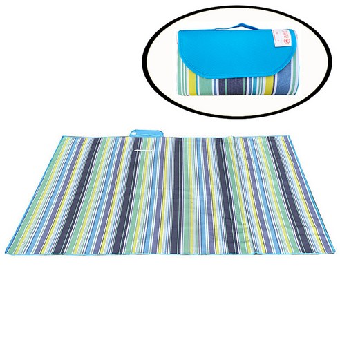 DFMWI.피크닉 매트.Picnic mat.--피크닉 매트 야외 피크닉 방습 매트 야외 휴대용 방수&amp;인스풍 비치 피크닉 매트, 대형2*2M[블루줄무늬]