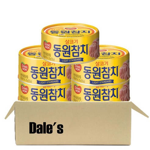데일즈기획 동원 참치 라이트 스탠다드, 250g, 5개