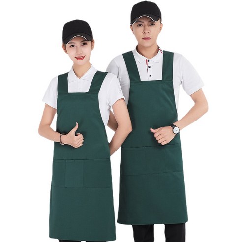 ANKRIC 가정용 방유 및 방오 구획 이중 포켓 스트랩 앞치마 주방 작업복 원피스앞치마, 잉크