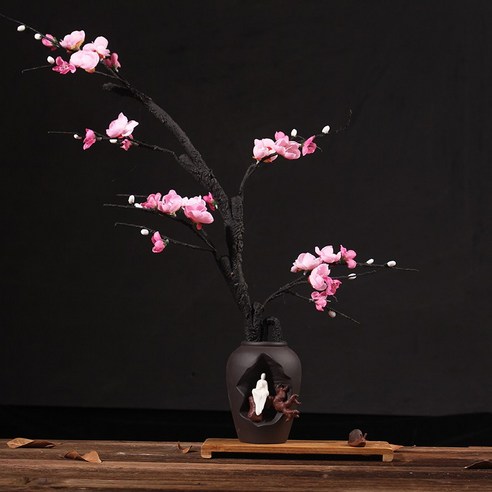 DFMEI Zisha Zen 꽃병 세라믹 수경 꽃꽂이 거실 가정 장식 티 테이블 작은 꽃꽂이 수예, 색깔5