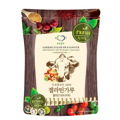 푸른들판 우피 젤라틴 분말 가루 100% 무설탕 파우더 식용 무향 젤리 푸딩 만들기 재료