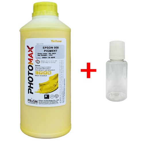 엡손008 T06G 1 000ML(1L) 대용량 호환잉크 ECOTANK L6460 L6490 L6550 L6570 L15150 L15160 L11160, 1개, T06G(EPSON008) 노랑-1,000ML