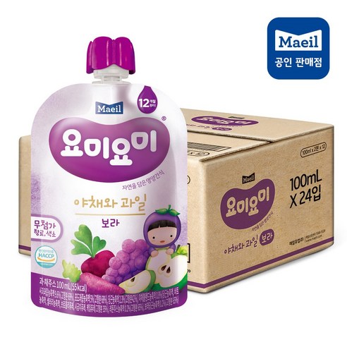 매일유업 요미요미 야채와과일 빨강 100ml, 12팩