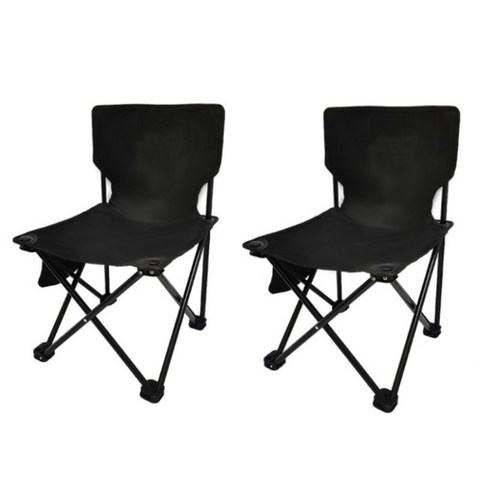 아웃도어 접이식 의자 초경량 컴포트 캠핑 의자 휴대용 낚시 의자 2개, 블랙 2개