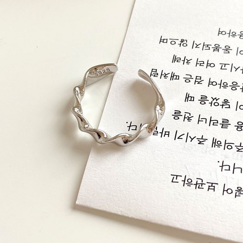 KORELAN웨이브 반지s925 순은 반지 심플한 레이어드형 인스타그램 블로거 동종 가을·겨울 반지 5399X