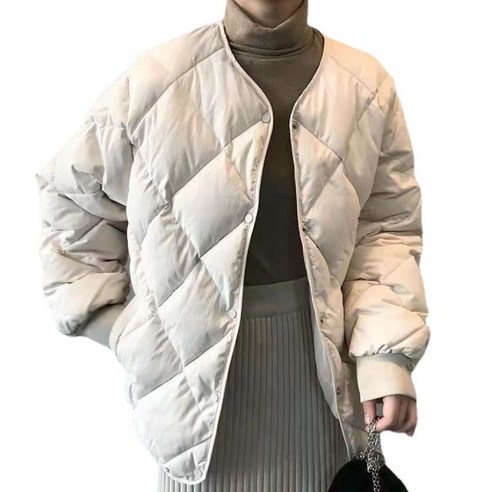 도도미아 여성 노카라 경량패딩 퀼팅 누빔 점퍼 - 완벽한 겨울용 아우터