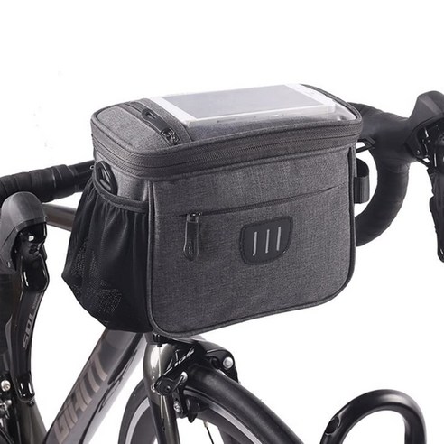 자전거 가방 자전거 전면 가방 대용량 자전거 가방 스마트폰 수납 터치스크린, 짙은 회색, 4개