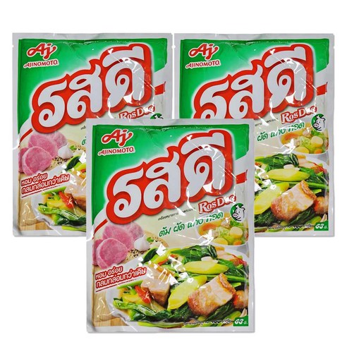 [태국] AJINOMOTO 돼지고기 조미료 / FOOD SEASONING PORK FLAVOUR 로띠무 로띠 아지노모도, 400g, 3개