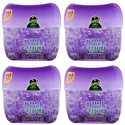 산도깨비 화장실용 탈취제 라벤더, 300g, 4개