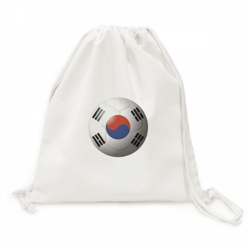 한국 국기 축구 배낭 캔버스 로프 중복 사용 메 쉬 쇼핑 백