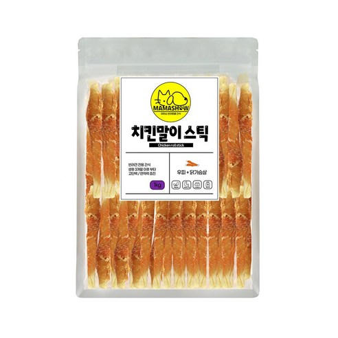 마마쇼 건강한 반려동물 간식, 1kg, 1개, 치킨말이스틱