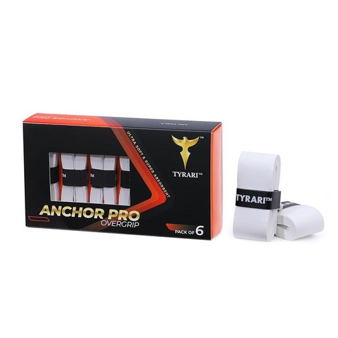 TYRARI Anchor Pro 오버그립 6팩 - 울트라 롱 프리컷 매우 편안함 땀 흡수 끈적임 테니스 피클볼 배드민턴 패들 스쿼시 및 기타 라켓 핸들용 내구성 있는, 주황색