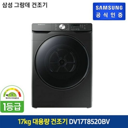 삼성 건조기 17kg 블랙 DV17T8520BV, 상단설치