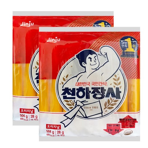 진주햄 천하장사 오리지날 소시지 2개, 504g