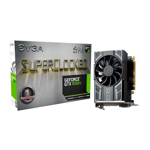 EVGA GeForce GTX 1050 게임용 그래픽 카드 GDDR5 DX12 OSD 도움 PXOC 414924, REF (싱글 팬)_4GB