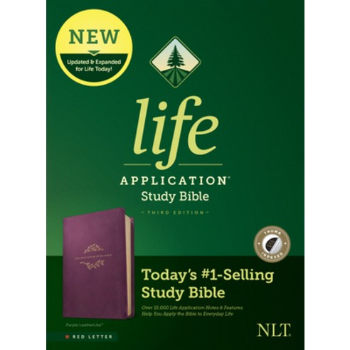 NLT Life Application Study Bible Third Edition (Red Letter Leatherlike Purple Indexed) Imitation Leather, Tyndale House Publishers, English, 9781496455215