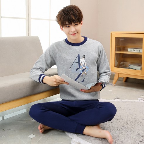 청소년 보온 속옷 남자 가후 가모 초고교생 대동 순면 가을 옷 가을 바지 학생