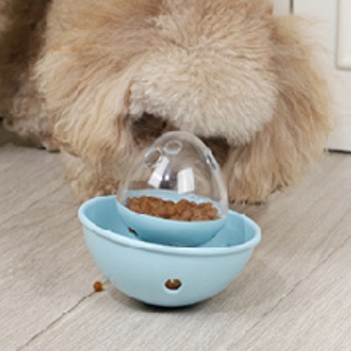칼리펫 강아지 노즈워크 에그볼 장난감 고양이 오뚜기 간식볼 먹이놀이, 블루