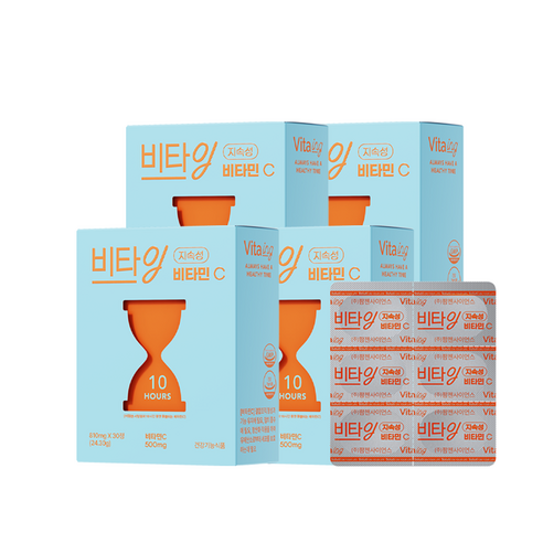 비타잉 지속성 비타민C 10시간 지속 메가도스 천연비타민 수험생 직장인 부모님 영양제 솔루티, 30정, 4개
