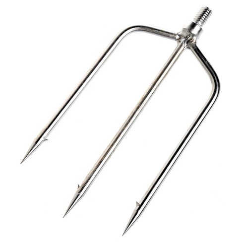 스테인레스 스틸 프롱 작살 물고기 포크 낚시 아이스 브레이커 AccessoryTackleTool 다이빙 스피어 건 헤드 낚시 도구와 바브, 없음