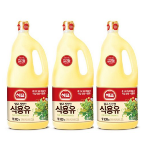 해표 식용유 1.8L, 3개