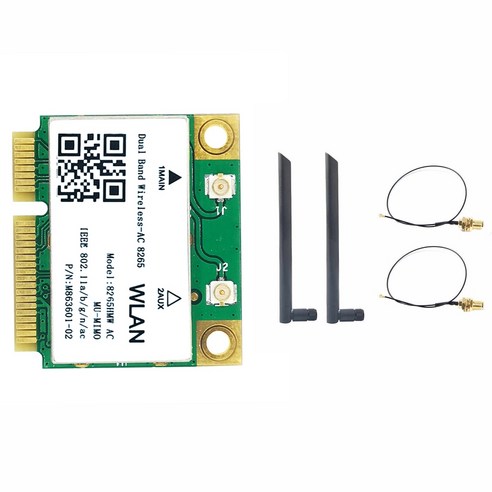 Retemporel 8265 AC WiFi 카드 8DB 안테나 1200M 2.4/5G 미니 PCIE 블루투스 4.2 Win7 ...